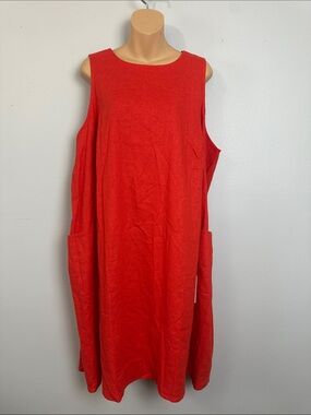 Universal Standard Plus Linen Blend Tank Dress with Pockets